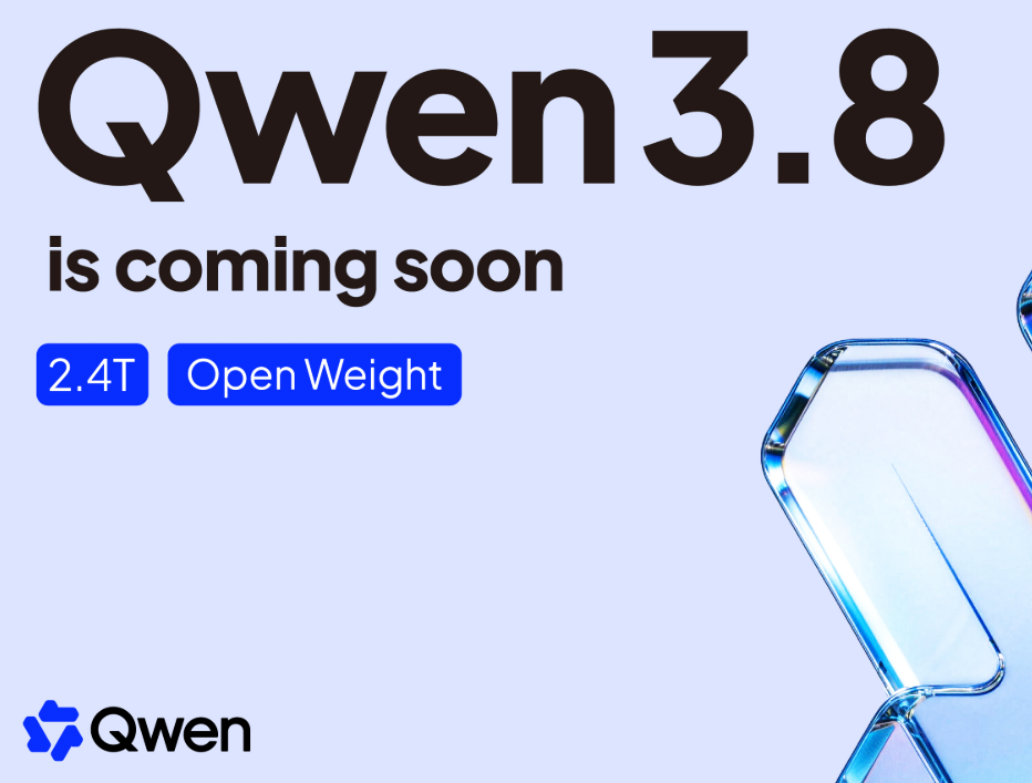 Alibaba Qwen 3.8 announcement teaser graphic